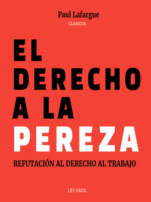 cover image of El derecho a la pereza